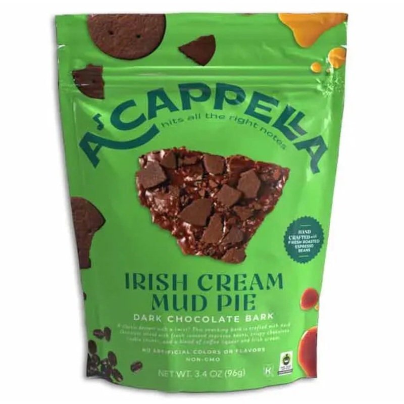A'cappella Irish Cream Dark Chocolate Bark: 6 Pack