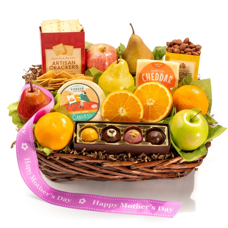 A Gift Inside Mothers Day Deluxe Fruit Basket
