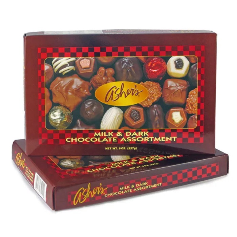 Asher's Milk & Dark Chocolate Assortment Gift Boxes: 12-Piece Case
