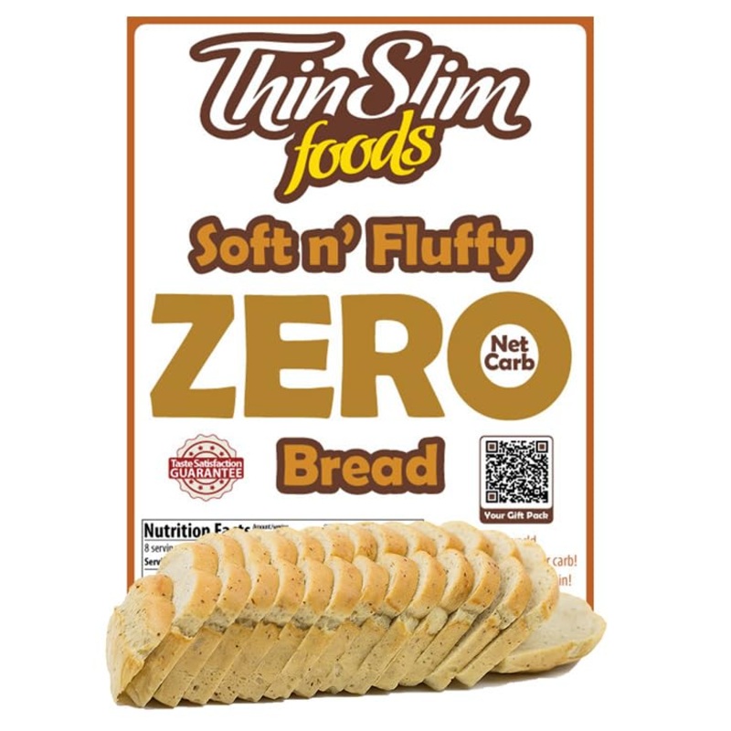 Thinslim Foods Soft N Fluffy Zero Net Carb Keto Bread | Low Carb Bread | Plain (Pack Of 1)