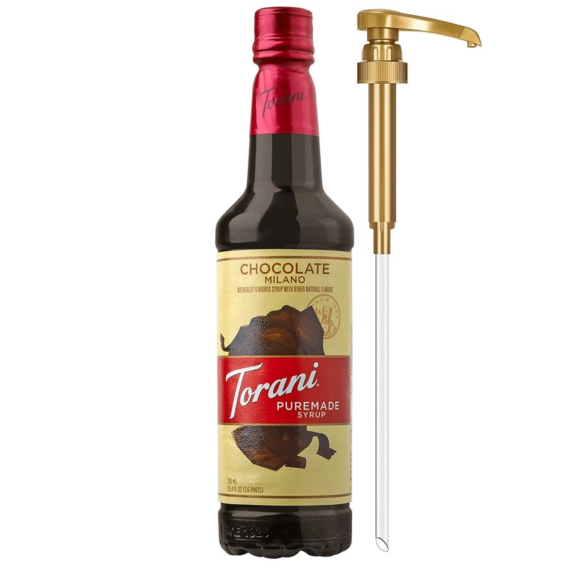 Torani Puremade Syrup, Chocolate Milano Flavoring For Drinks & Desserts, Pump Included, 25.4 Fl Oz