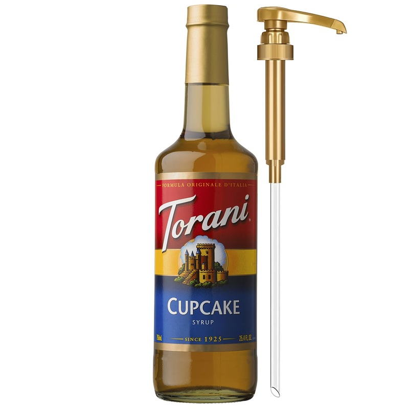 Torani Coffee Syrup, Cupcake Flavoring For Drinks, Glass Bottle With Pump Included, 25.4 Fl Oz