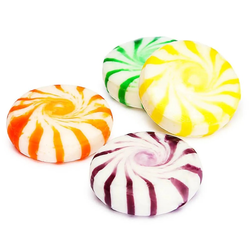 Assorted Fruits Hard Candy Pinwheels: 5LB Bag