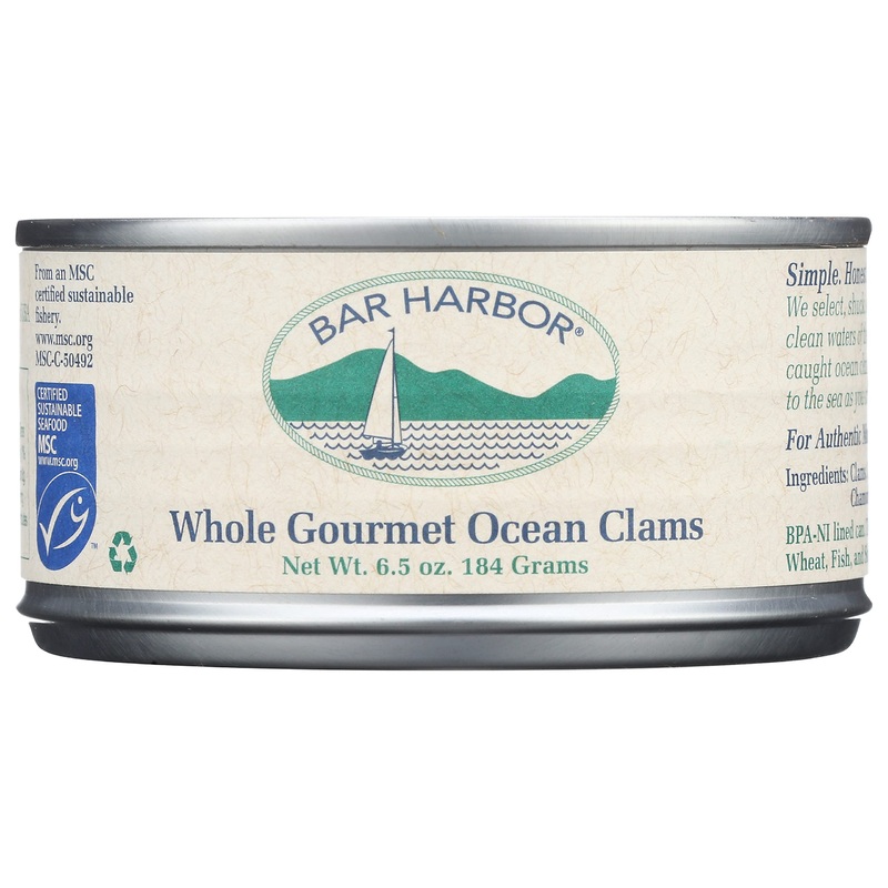 Bar Harbor Clams Whole Canned, 6.5 Oz (Pack Of 12), Natural