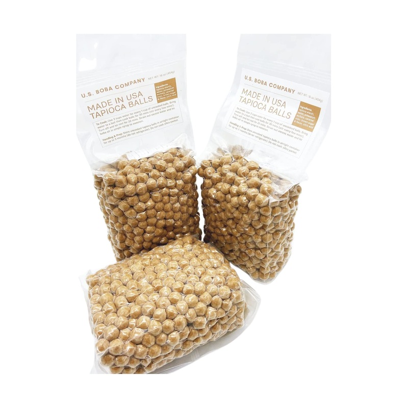 Us Boba Co Tapioca Pearl 3Lb (1Lb X 3) | Made In Usa | For Bubble Tea Milk Tea Coffee Shaved Ice Topping | 3 Lb Tap006-B X 3