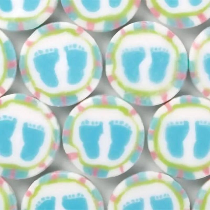 Baby Feet Favor Cut Rock Candy - Assorted Colors: 40-Piece Pack
