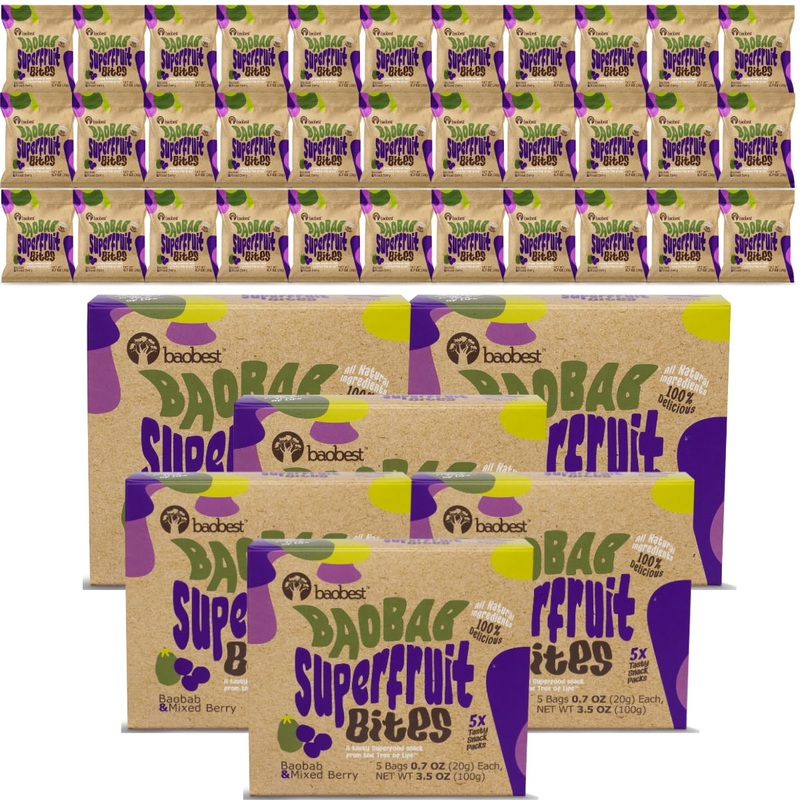 Baobest Superfruit Bites - Baobab Chews Mixed Berry Snack Pack - Vegan, Gluten Free, Preservative Free, Palm Oil Free, High Vita