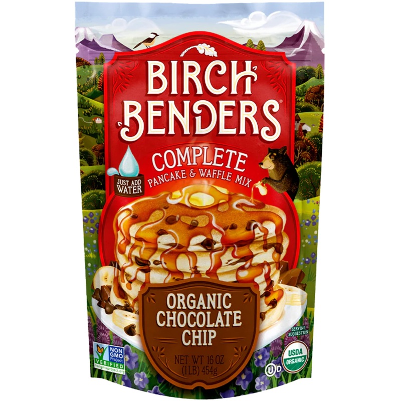 Birch Benders Organic Chocolate Chip Pancake And Waffle Mix, 16 Oz (Pack Of 1) Just Add Water, Non-Gmo