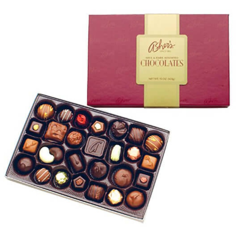 Asher Milk And Dark Assorted Majestic Boxed Chocolates 15oz 12ct