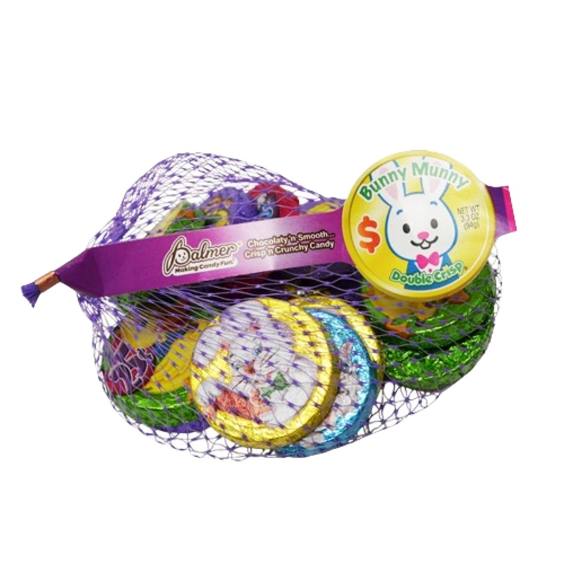 Chocolate Double Crisp Bunny Munny Coins - 3.3-oz. Mesh Bag