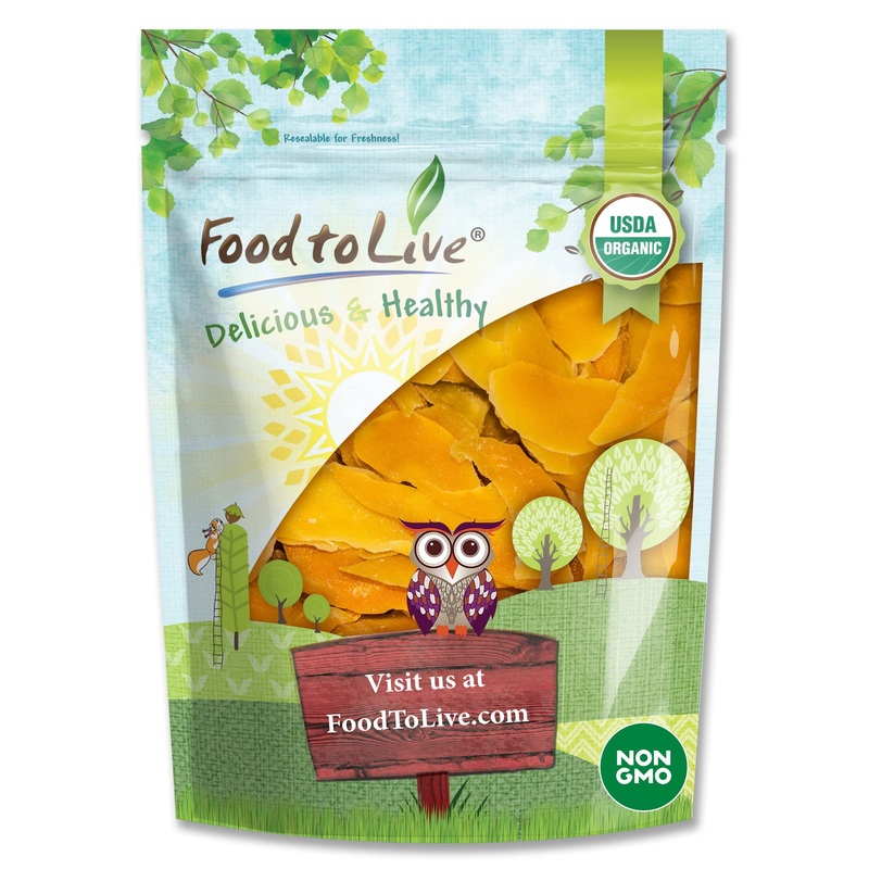 Food To Live - Organic Mango Cheeks, 1 Pound - Dried, Non-Gmo, Kosher, Unsulphured, Unsweetened, Bulk