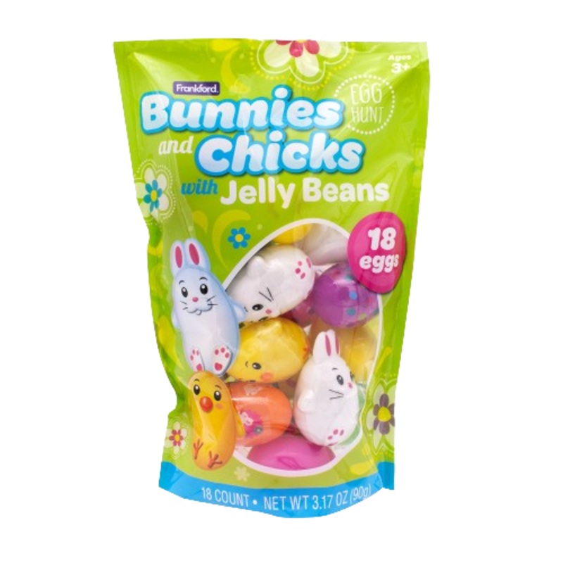 Frankford Bunnies and Chicks Egg Hung with Jelly Beans 18 count 3.17 oz.