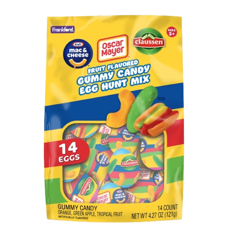 Frankford Kraft Heinz Oscar Mayer Assorted Gummy Candy Egg Hunt 4.27 oz. Bag