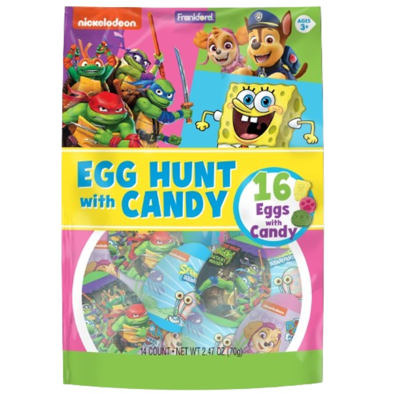 Nickelodeon Plastic Egg Hunt with Candy 16 count Bag 2.82 oz.