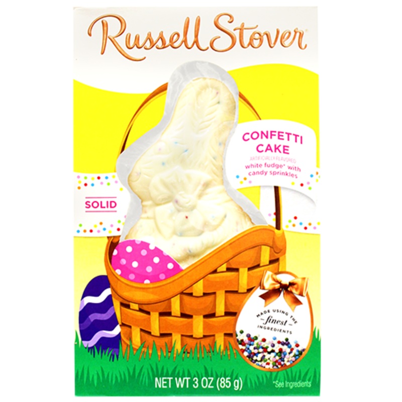 Russell Stover Confetti Cake Flat Back Rabbit 3 oz.