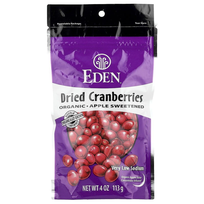 Eden Organic Dried Cranberries, 4 Oz Pouches