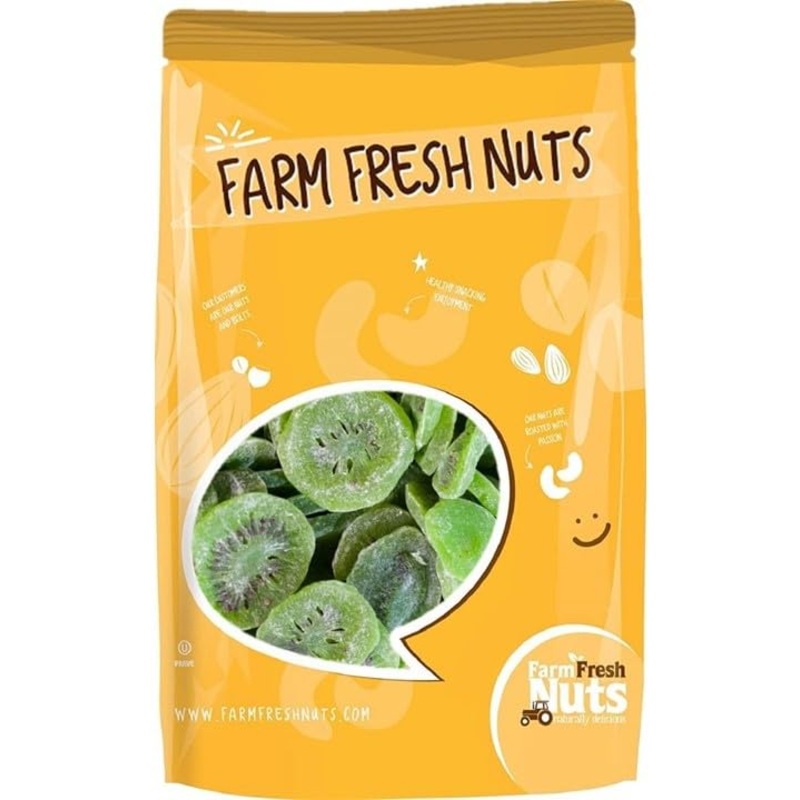 Farm Fresh Nuts Dried Kiwi Fruit Snacks 3Lb Bag - Kiwi Slices Fruit For Snacking, Desserts, Cocktails - Safely Sealed Bag For Pr