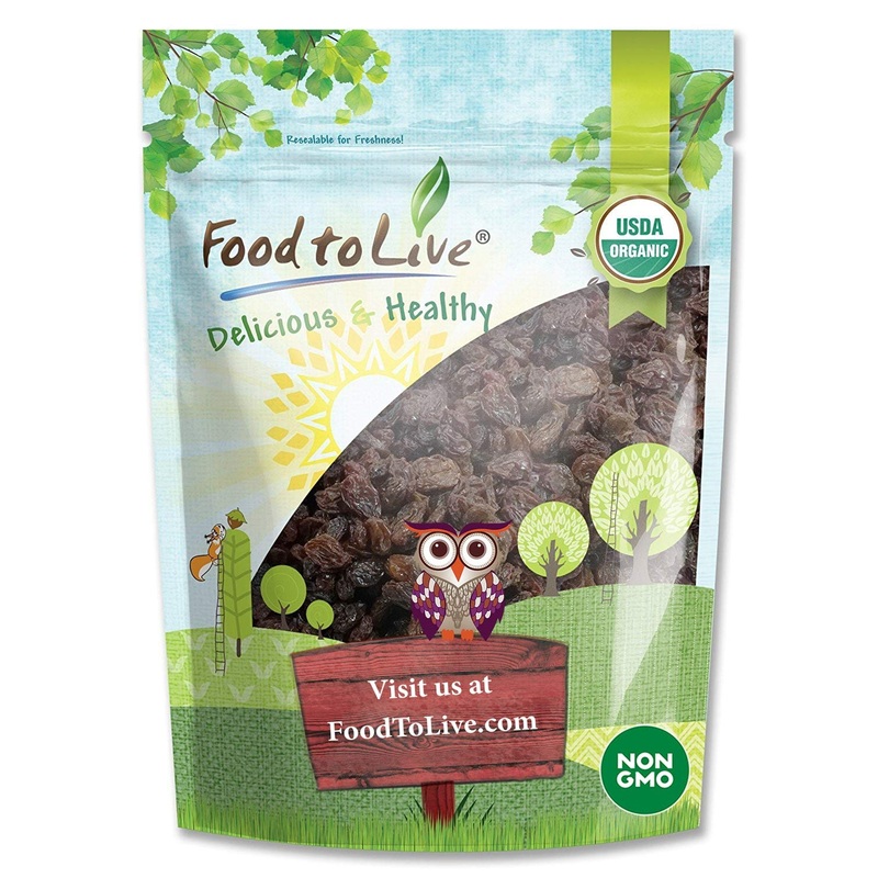 Food To Live California Organic Raisins, 4 Pounds - Thompson Seedless Select, Sun-Dried, Non-Gmo, Kosher, Unsulphured, Bulk, No