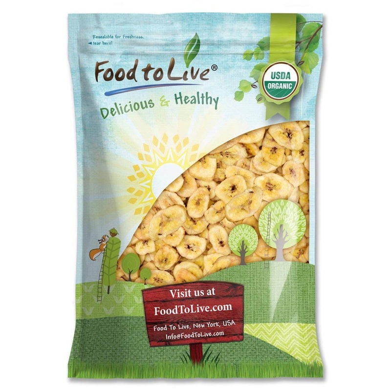 Food To Live Organic Banana Chips, 5 Pounds Sweetened, Unsulfured, Non-Gmo, Kosher, Vegan, Bulk