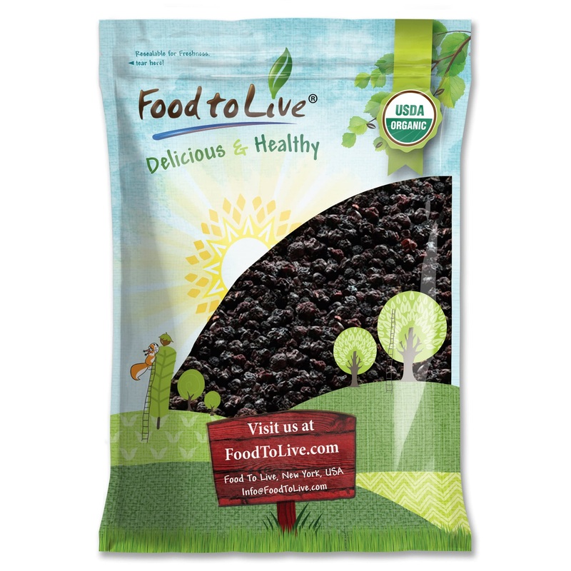 Food To Live Organic Bing Cherries, 10 Pounds California Sun-Dried Sour, Non-Gmo, Pitted, Tart, Unsweetened, Unsulfured, Non-Inf