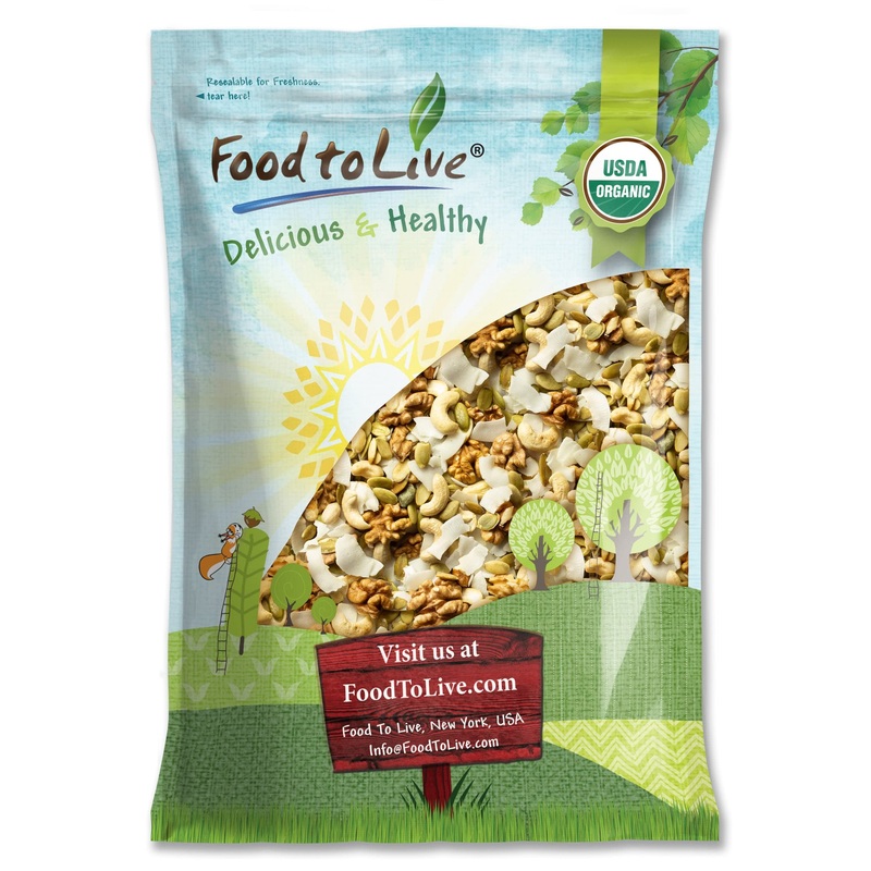 Food To Live Organic Coconut And Friends Trail Mix, 4 Pounds - Raw And Non-Gmo Snack Mix Contains Coconut Chips, Cashews, Pumpki