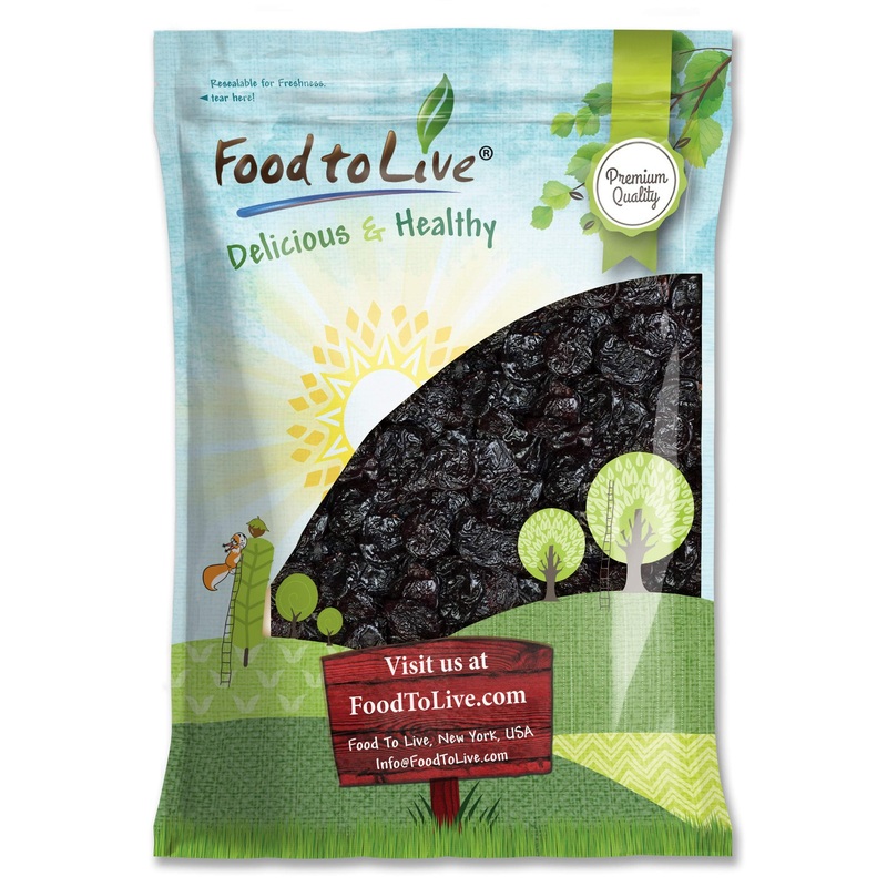 Food To Live Pitted Prunes, 15 Pounds - Whole Dried Plums, Unsulfured, Unsweetened, Non-Infused, Non-Irradiated, Kosher, Vegan,