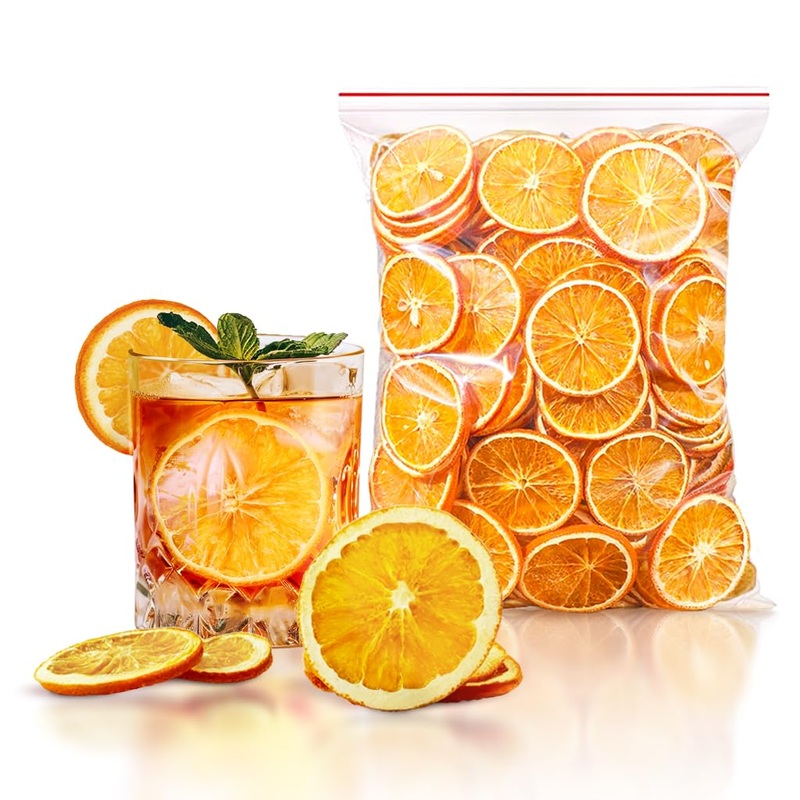 Fraunitsh 17.63Oz/500G Dried Dehydrated Orange Slices | 130+ Slices | No Sugar & No Additives | Dried Oranges For Cocktails Garn