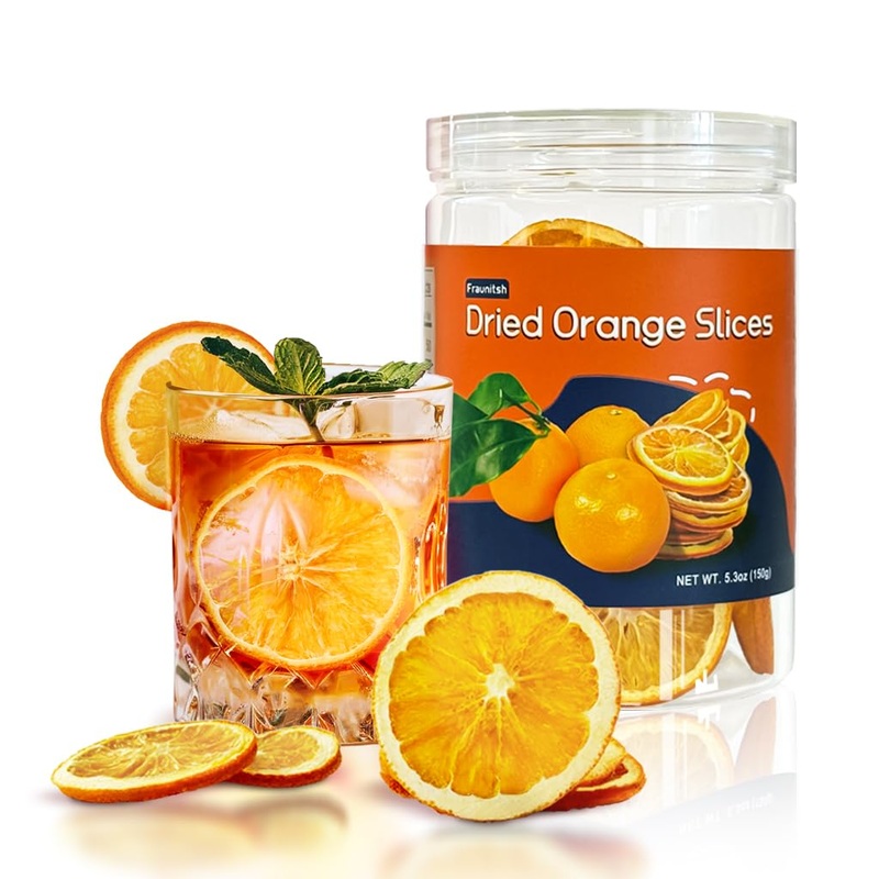 Fraunitsh Dried Orange Slices 5.3Oz/150G, Dehydrated Orange Slices, Natural Dried Oranges For Cocktails Decor, No Sugar Added, N