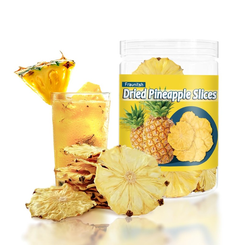 Fraunitsh Dried Pineapple Slices 3.17Oz/ 90G, Dehydrated Pineapple Slices, Dry Pineapple Slices Flowers For Cocktails Drinks Bak