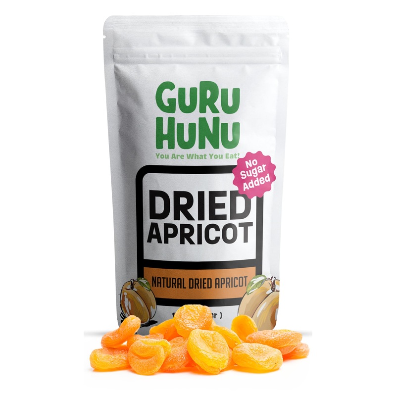 GURU HUNU Dried Apricots - No Sugar Added, Organic, Gluten Free, Vegan, 2 lbs Resealable Bag