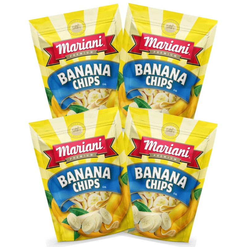 Mariani Banana Chips | Dried Fruit | Healthy Snacks For Kids & Adults | Vegan Snacks | Gluten Free Snacks | 6 Ounces (Pack Of 4)