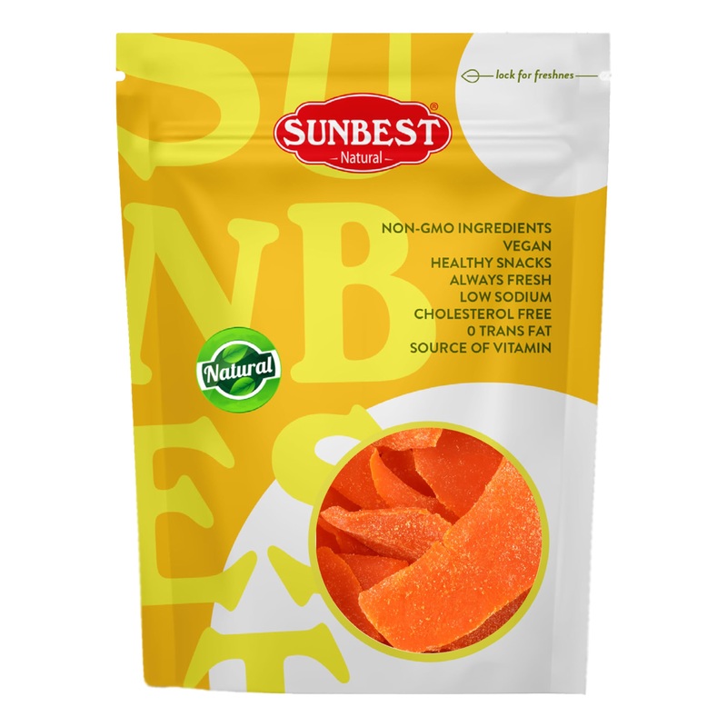 Sunbest Natural Dried Mango Slices 80 Oz (5 Lbs) 1 Pack - Tropical & Juicy Cut Fruit Treat - Vegan, Kosher Certified, Non-Gmo -