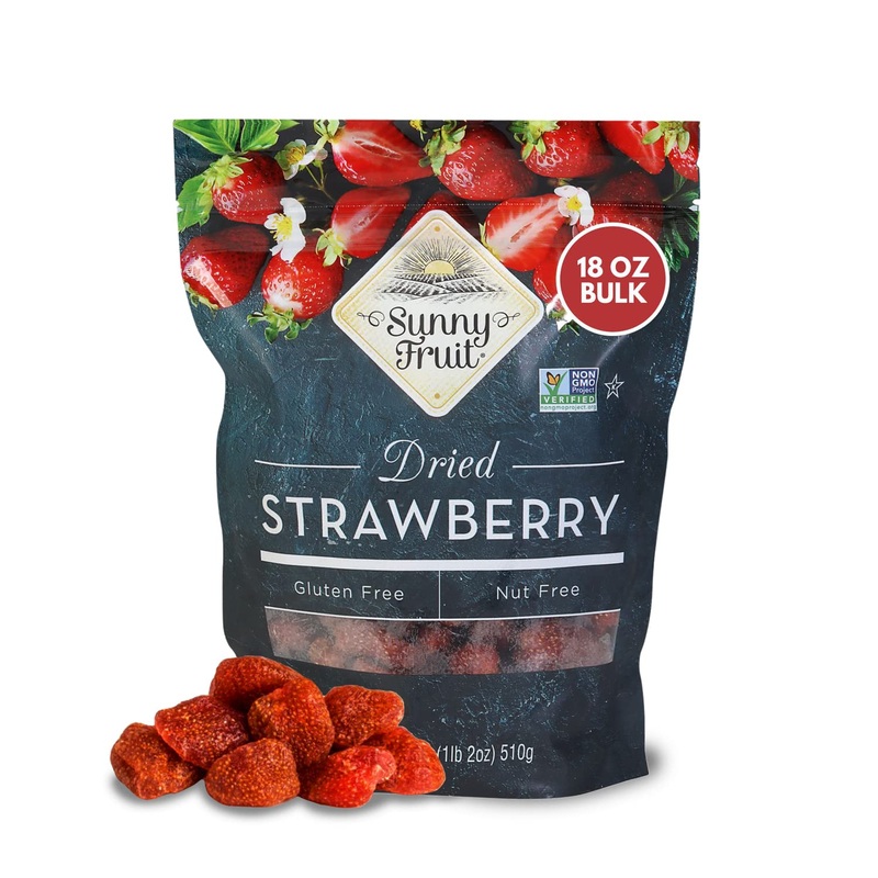 Sunny Fruit Soft-Dried Strawberries, 18 Ounce Bulk Bag | Dried Fruit With Added Sugar | Great Berries For Baking, Snacking, Smoo