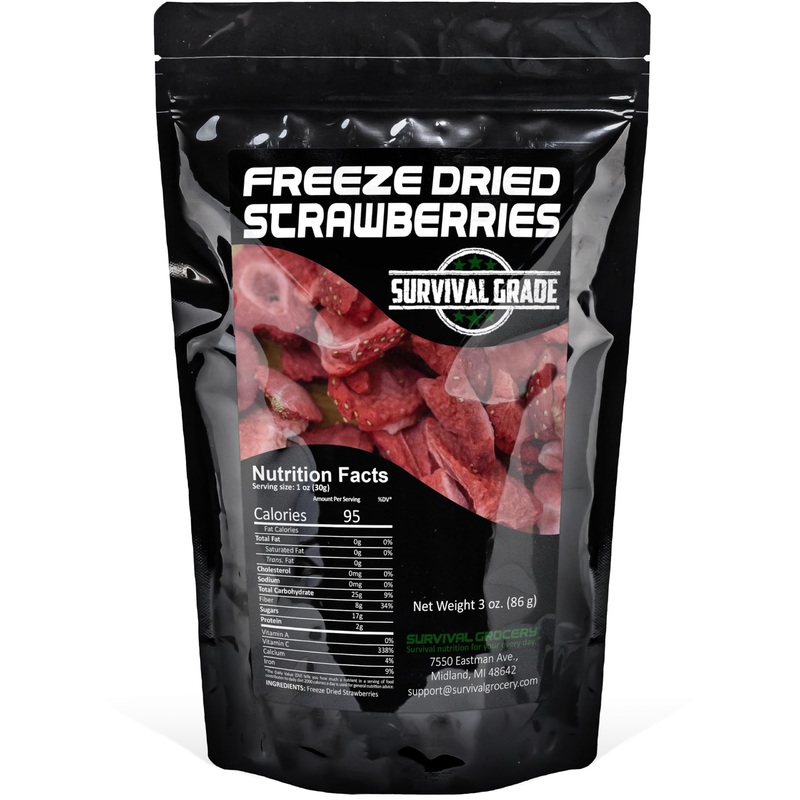 Survival Grocery - Freeze-Dried Strawberries (1 Bag/3 Oz.)
