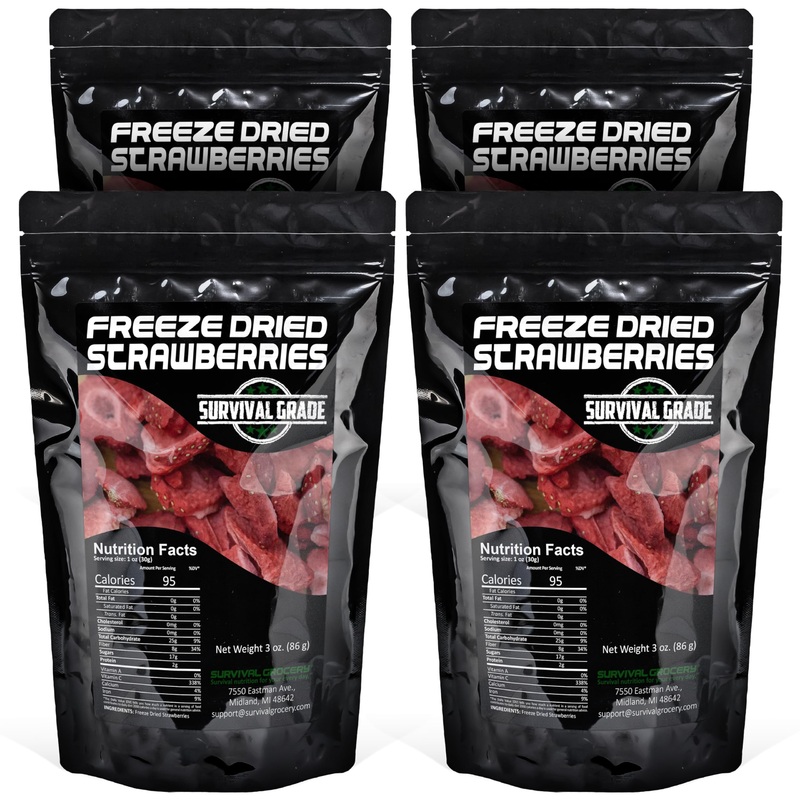Survival Grocery - Freeze-Dried Strawberries (4 Bags/12 Oz.)