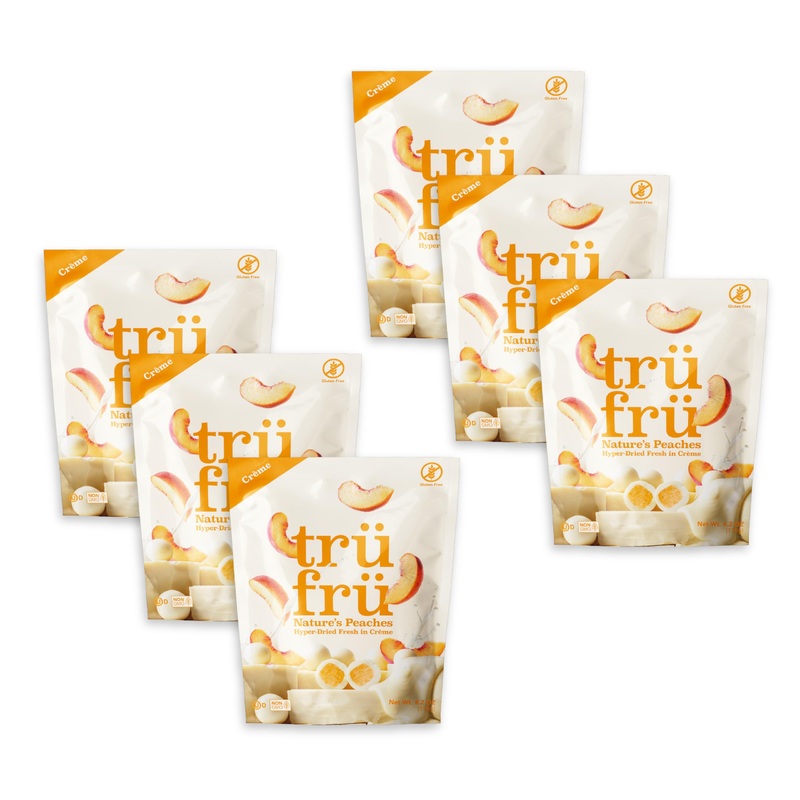 Tru Fru Nature'S Peaches Hyper-Dried Fresh In Crme, Premium Gourmet Freeze Dried Snack, 4.2 Oz (Pack Of 6)