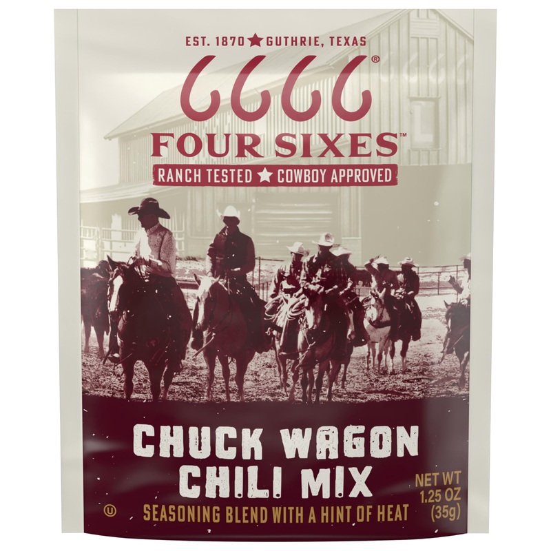 6666 Four Sixes Chuck Wagon Chili Seasoning Mix, 1.25 Ounce