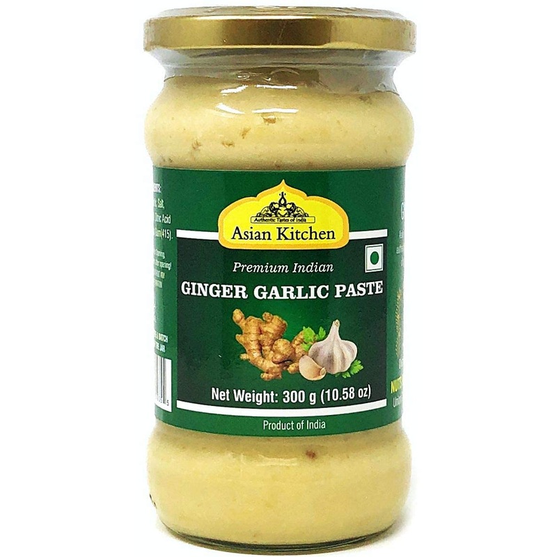 Asian Kitchen Ginger Garlic Cooking Paste 10.5Oz (300G) Glass Jar ~ Vegan | Gluten Free | Non-Gmo | No Colors | Indian Origin