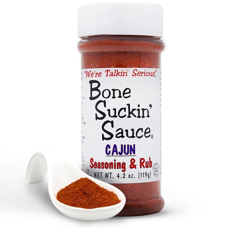 Bone Suckin' Cajun Seasoning & Rub, 4.2 Oz - Gluten-Free, Non-Gmo, Kosher, Pareve, Paleo & Sugar Free. Great On Gumbo, Wings, Fr