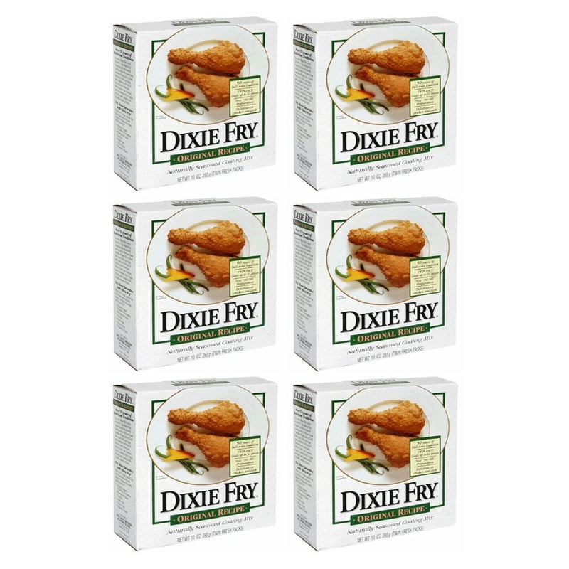 Dixie Fry 10-Ounce Original Recipe Coating Mix for Fried Chicken, Pork Chops & Seafood - Pack of 6