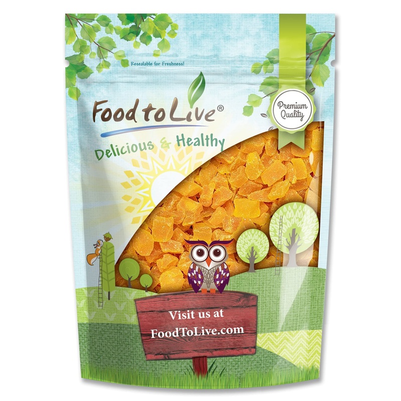 Food To Live Dried Diced Mango, 8 Ounces Sweetened, Unsulfured, Sulfite Free Chunks, No Added Color, No Artificial Flavors, Kosh