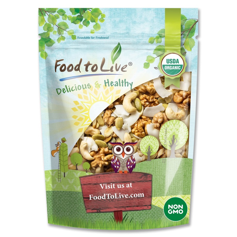 Food To Live Organic Coconut And Friends Trail Mix, 8 Ounces - Raw And Non-Gmo Snack Mix Contains Coconut Chips, Cashews, Pumpki