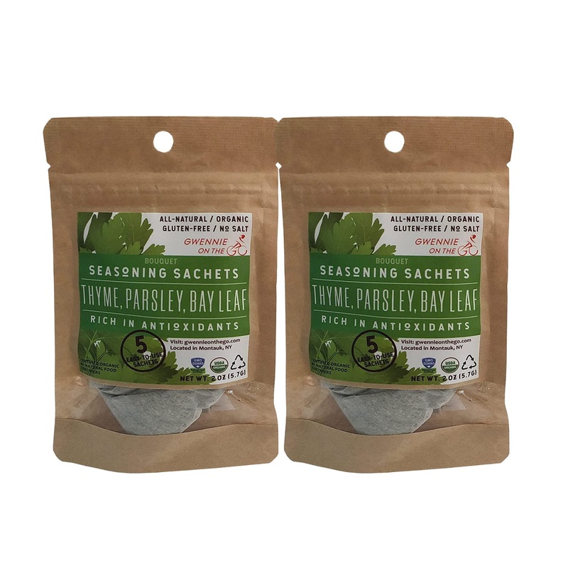 Gwennie On The Go - Seasoning Sachets | Thyme, Parsley & Bay Leaf | Certified Organic | Gluten- Free | Resealable Pouch | Season