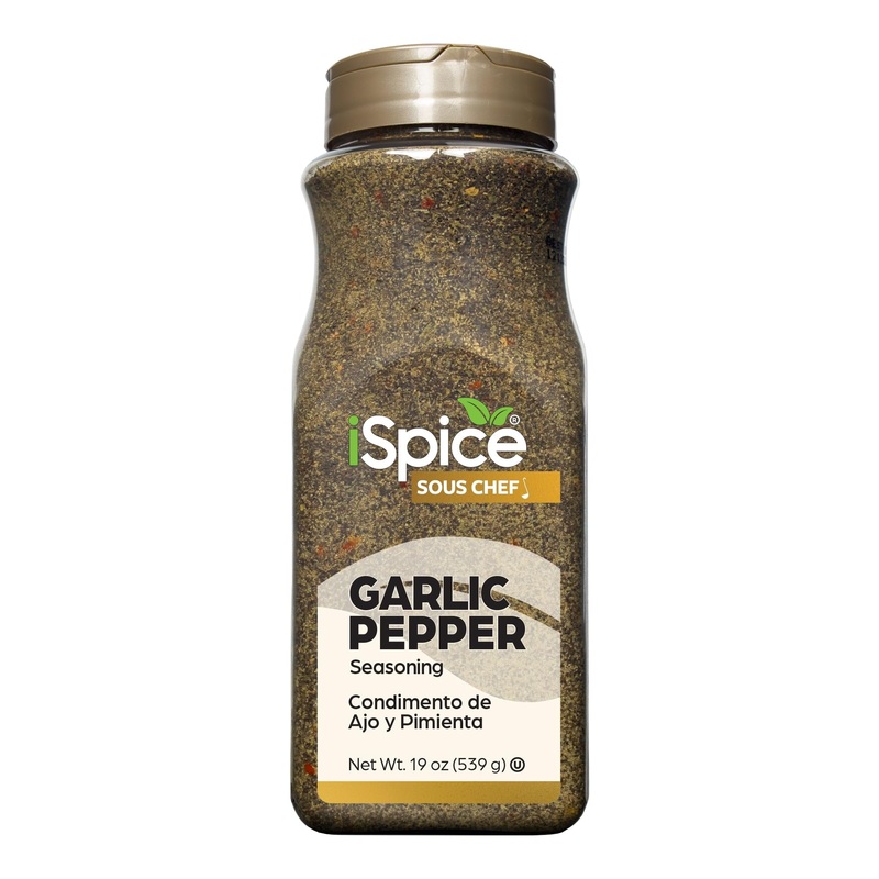Ispice | Garlic Pepper Seasoning | 19 Oz | Bulk Size | Kosher