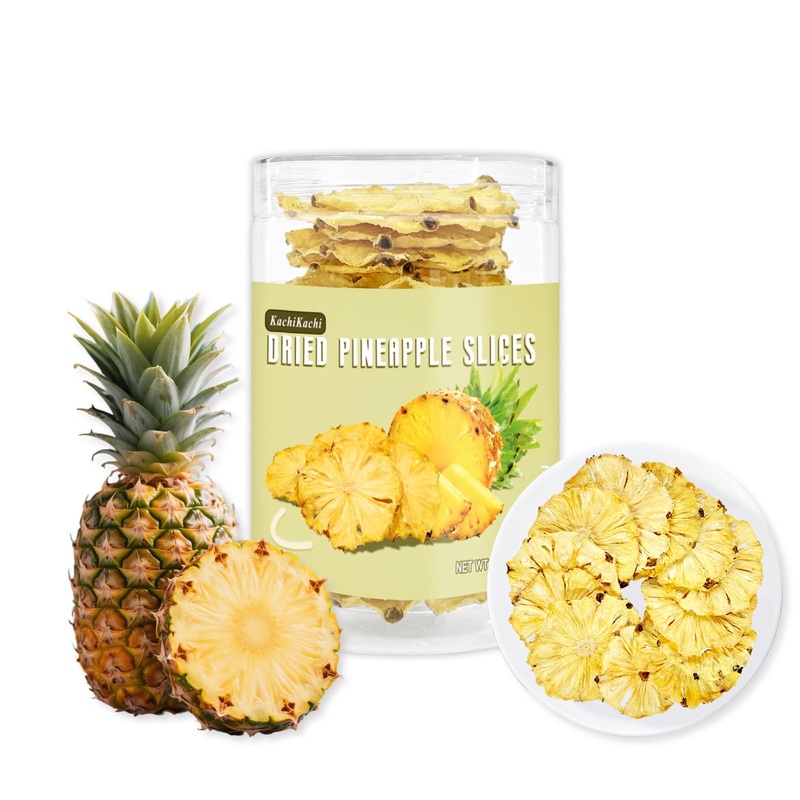 Kachikachi 1-Can Dehydrated Dried Pineapple Slices | Unsulphured | No Added Sugar | Pure Pineapple Wheels Snacks | Dried Fruits