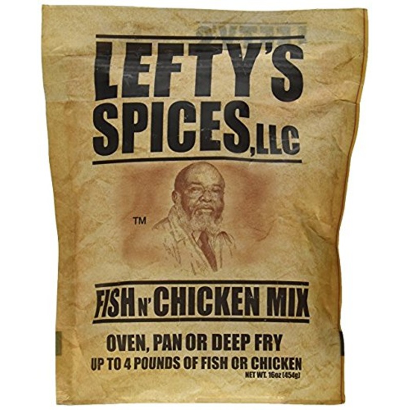 Leftys Spices Fish N Chicken Mix For Oven, Pan Or Deep Fry 16Oz Bag (Pack Of 3) Chose Flavor Below (Original)