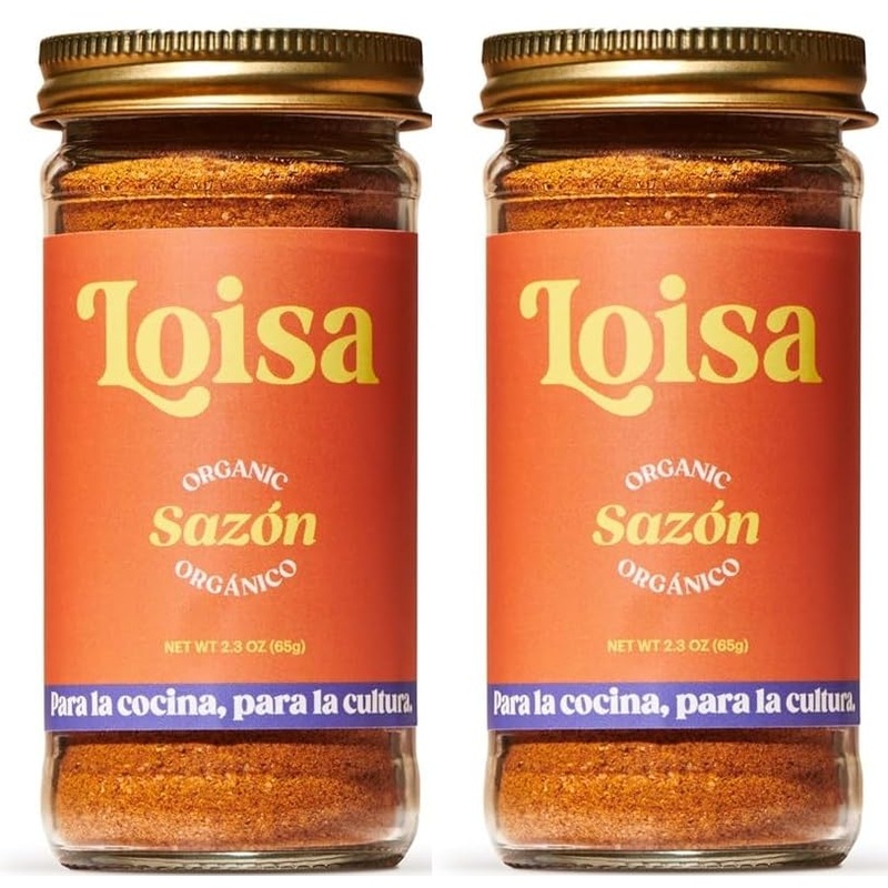 Loisa Seasoning, Usda Organic, Non-Gmo, No-Msg, No Preservatives, No Artificial Coloring, No Artificial Flavors, Two 1.8Oz Jars
