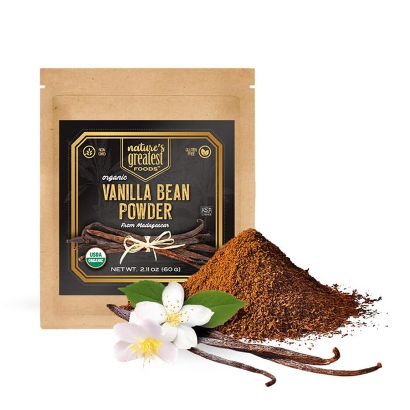 Nature'S Greatest Organic Madagascar Ground Vanilla Bean Powder - Pure, All-Natural, Gluten-Free, Kosher & Organic Certified, Pr
