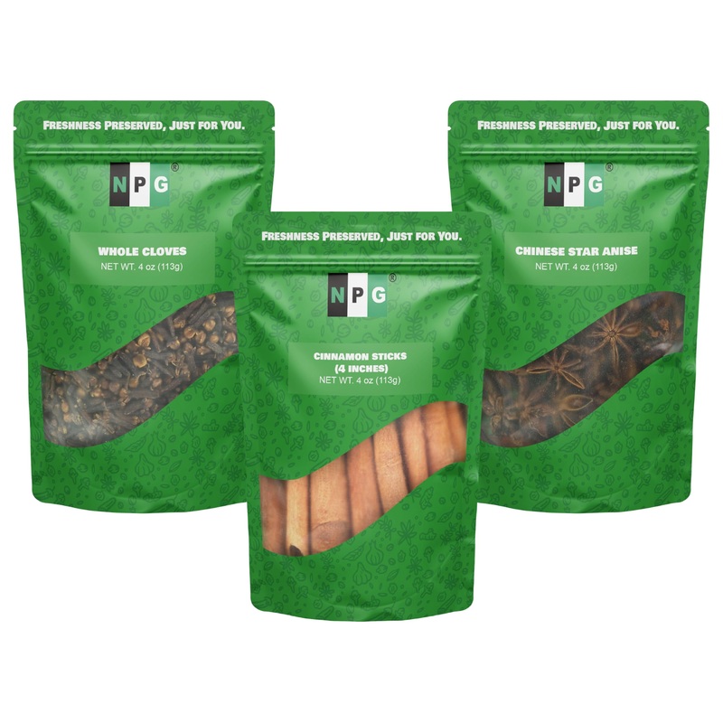 Npg Whole Cloves, Star Anise, And Cinnamon Sticks, 4 Oz Each (Pack Of 3), All-Natural, No Preservatives, Perfect For Baking, Coo