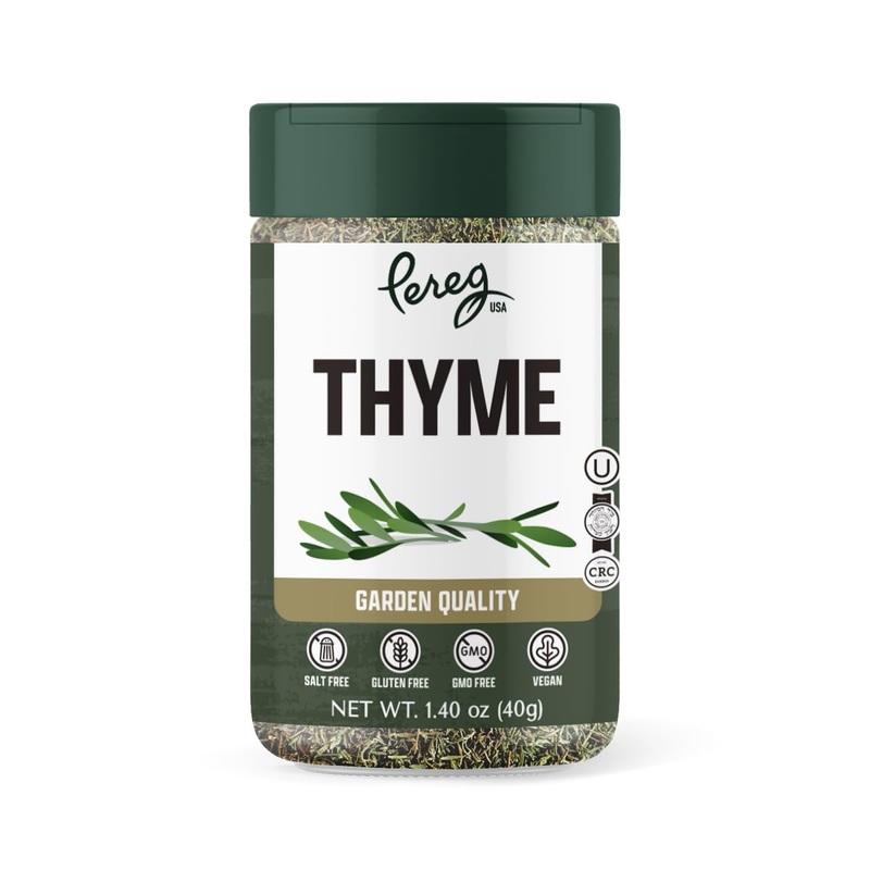 Pereg Dry Thyme Leaves - 1.40 Oz - Dried Thyme Herb Seasoning - Bulk Spices & Herbs - Adds Aromatic Flavor - Natural, Non-Gmo, N
